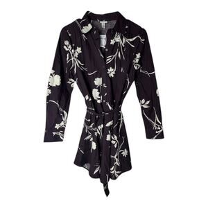 Women's Button-Down Shirtdress - A New Day™ Burgundy Floral XS